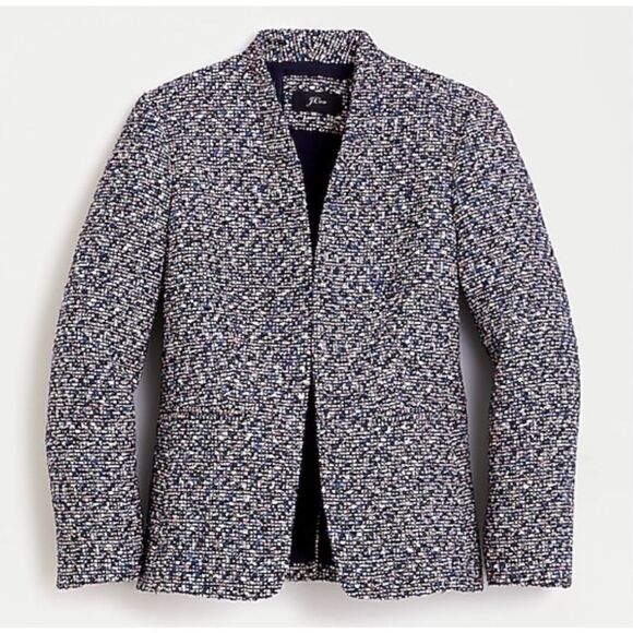 J. Crew Going Out Blazer in Pink Blue White Black Confetti Tweed Women’s Size 6 - Picture 5 of 15